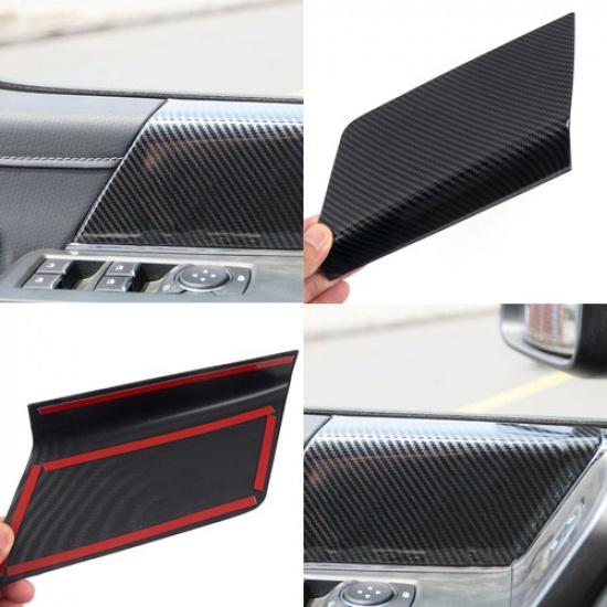 For 2021-2022 Ford F150 F-150 Carbon Fiber ABS Interior Front Door Panel Cover