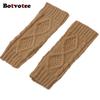 Botvotee Arm Warmers Sleeves for Women Y2k Accessories Winter Warm Knit Fingerless Gloves Free Shipping Half Finger Oversleeve