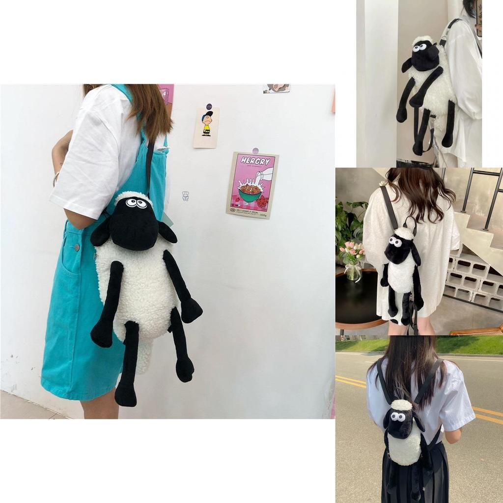Cute Sheep Plush Backpack For Daily Use