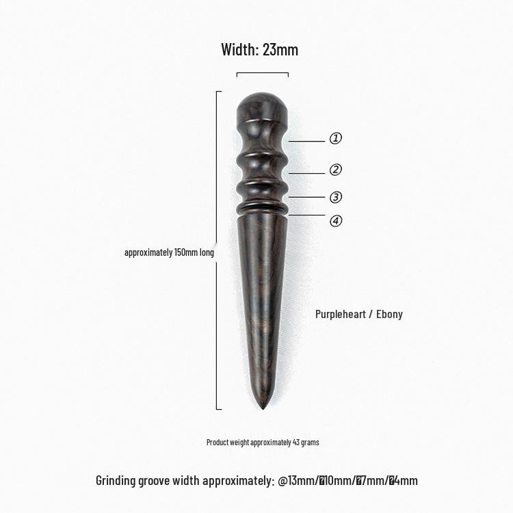 Handcrafted Leather Sandalwood Polishing Stick - Ebony/Rosewood Edge Trimming Tool