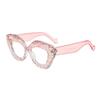 Hd Anti-Blue Light Reading Glasses Fashionable Personality Cat Eye Large Frame Floral-Print Versatile Eye Protection 0 To +4.0