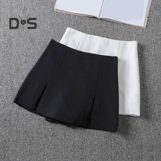 Damen-Minirock, hohe Taille, seitlich geteiltes Design, einfarbig, kurzer Rock, A-Linien-Design, Skort, Anti-Exposure-Arbeitsrock