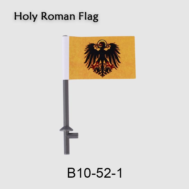 Medieval Military Flag Series War Castle Knight Soldier Warrior Accessories Building Blocks Ancient Holy Rome Bricks Toys Gifts