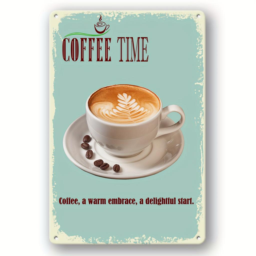 Vintage Metal Tin Poster Coffee Shop Metal Tin Signs Posters Plate Colorful Visual Effect Wall Art for Cafe Bar Club Party Decor