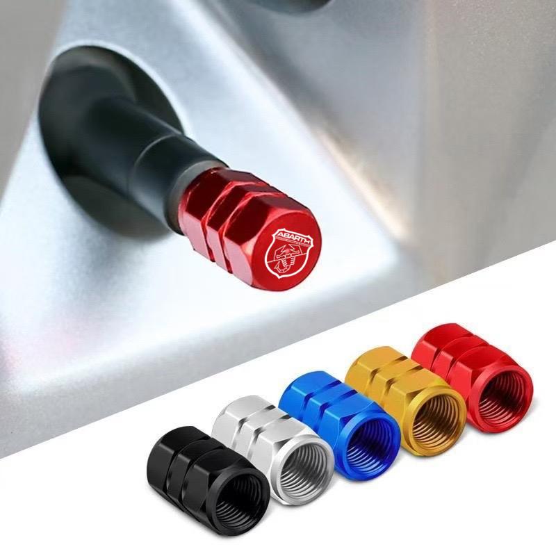 4pcs color metal hexagonal car valve cover tire For abarth 695 595 500 500c 500s competizione 124 Spider PUNTO stickers decor