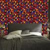 Burgundy and red stained glass wallpaper for living room and bedroom 50x1000