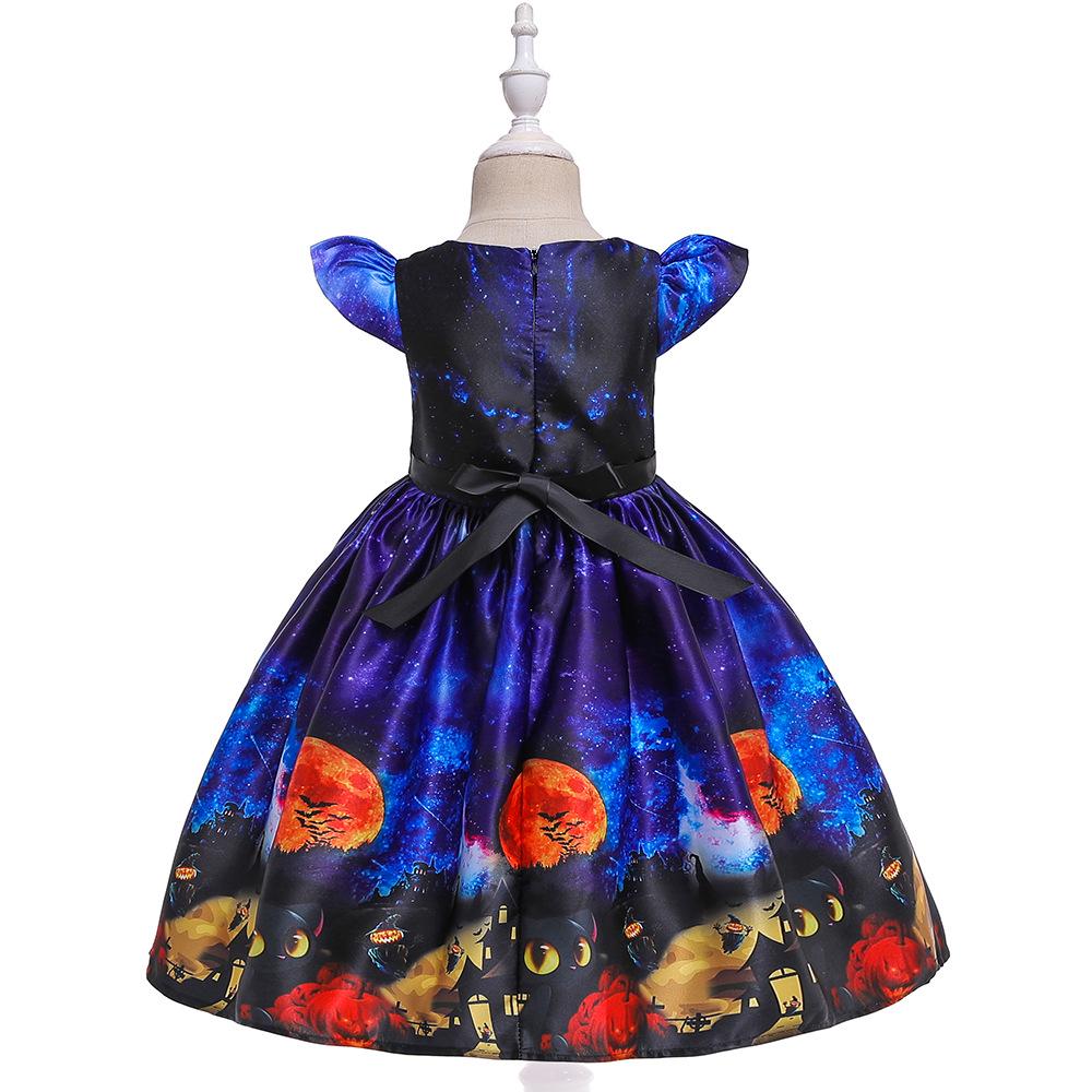 European and American Children's Formal Halloween Pumpkin Witch Cosplay Costume for Girls
