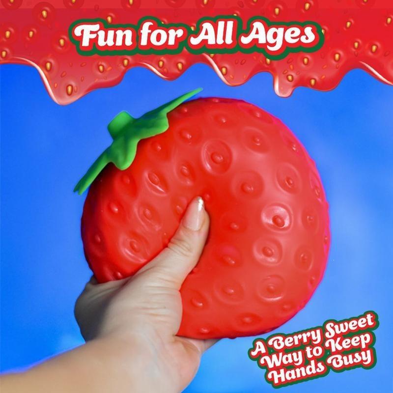 Popular Decompression Toy Strawberry Soft Glue Simulation Fruit Vent Pinch Music strawberry pinch fun 14cm-op bag