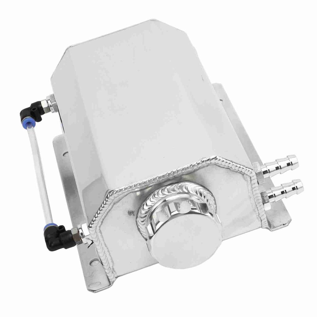 Coolant Overflow Tank Aluminium Alloy 2L Capacity Universal Radiator Reservoir Tank for Most Cars Silver