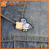 Cute Pigeon Holding a Toast Bread Enamel Pin Funny Cartoon Animal Metal Brooch Decoration Backpack Clothes Badge Jewelry Gifts