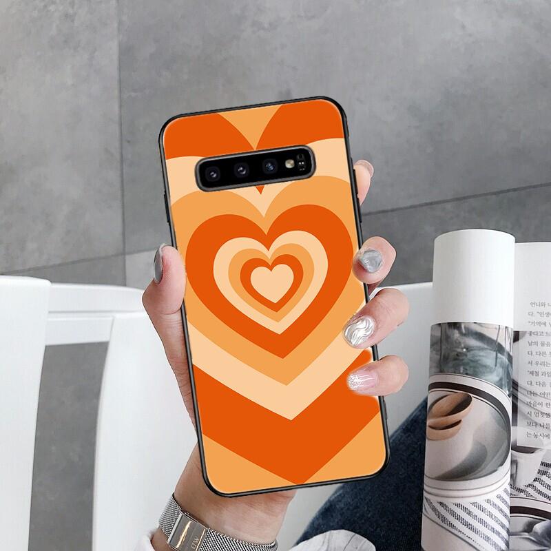 Phone Case for Samsung Galaxy S22 S20 Ultra S20 S22 Plus S21 S10 S9 S8 Plus S10E S20 FE Brown Heart Circle Phone Capa