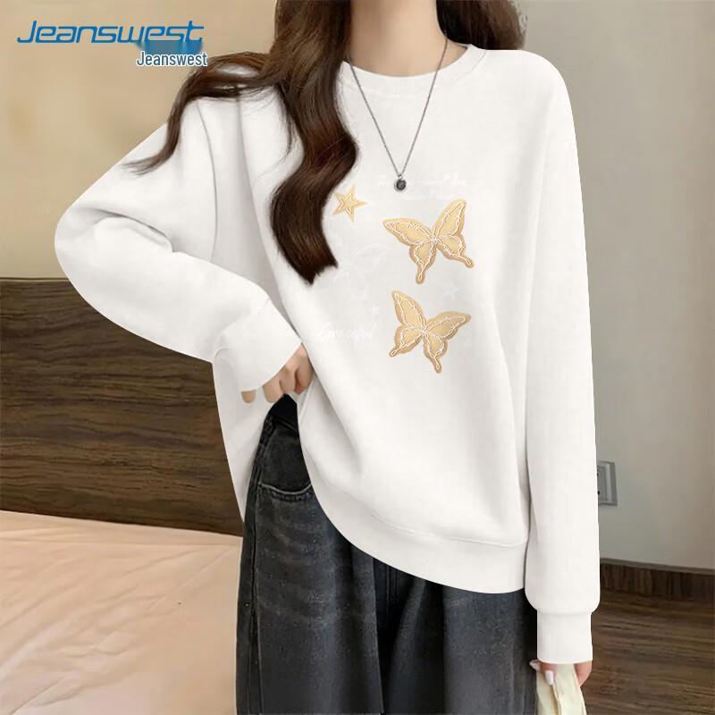 Jeanswest Love Butterfly Graphic Long Sleeve Round Neck T-Shirt