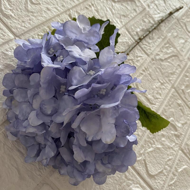 Artificial Silk Hydrangea Flower Lifelike Single Stem For Wedding Home Decor
