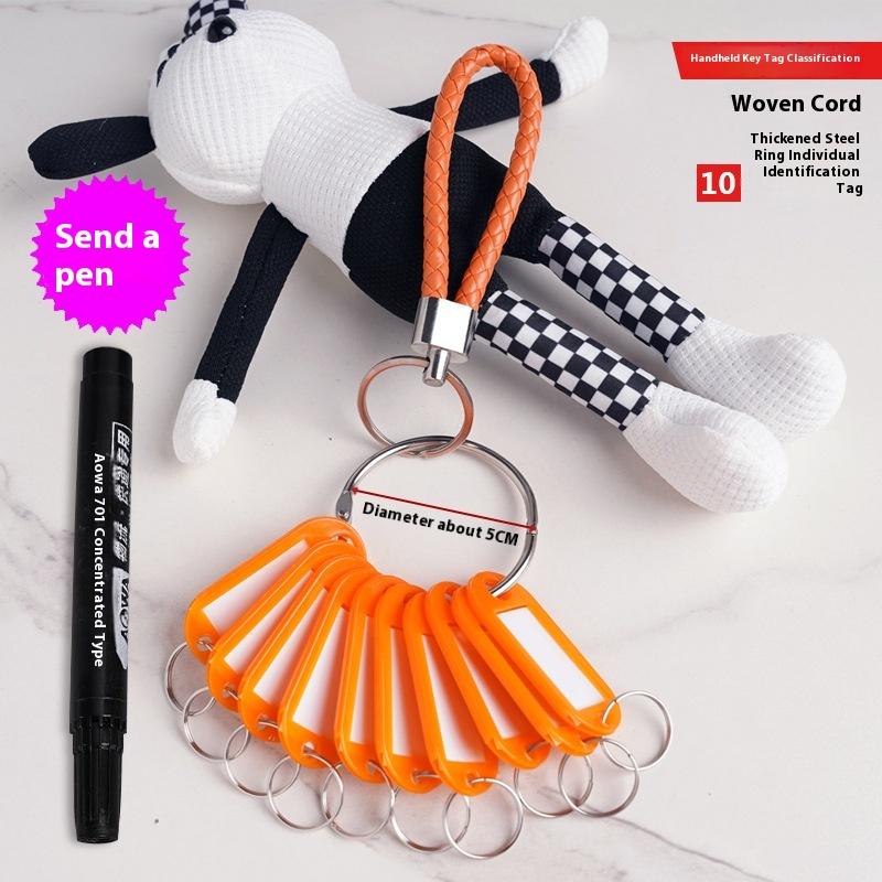 Leather Handheld Classification Key Card 10 Signboards Keychain Hanging Handheld Keychain Rentals Labels Storage Tags