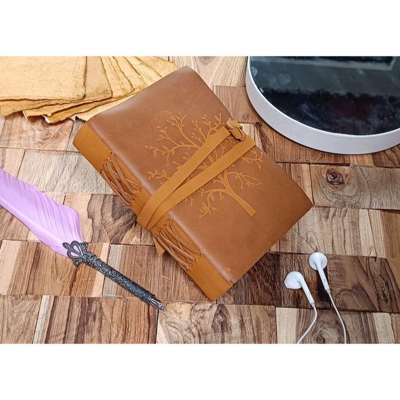 Tree of Life Leather Journal: Handmade Grimoire Book of Shadows - Vintage Style