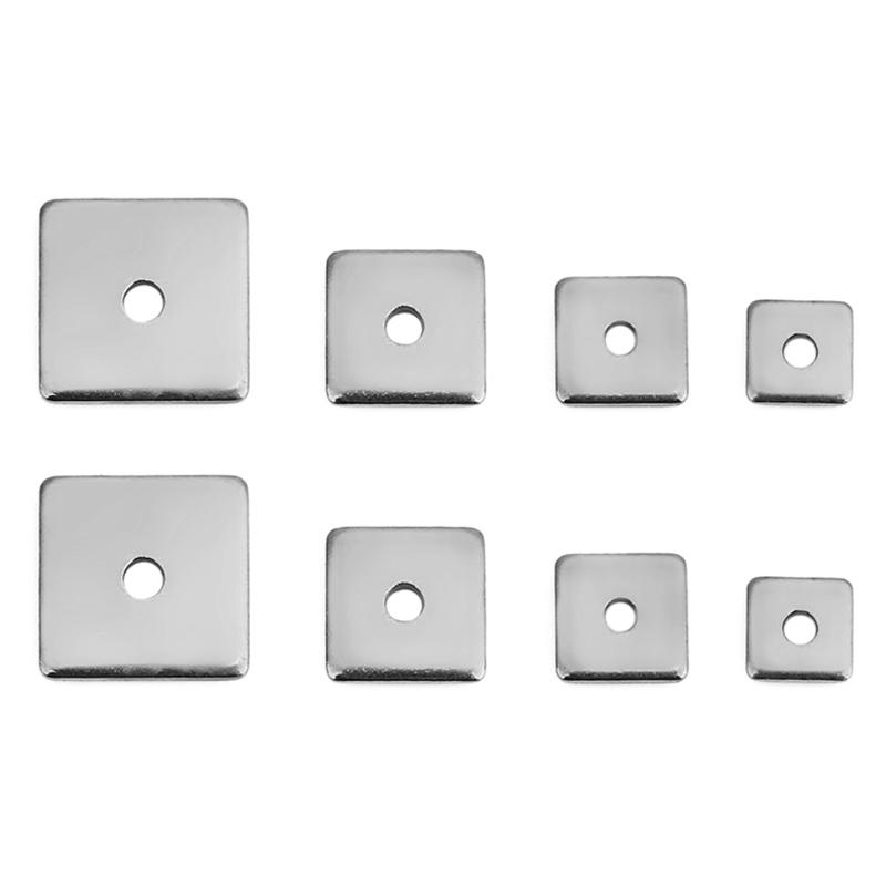 30pcs PVD Never Fade Stainless Steel Spacer Beads 4 5 6 8 Mm Thin Triangle Square Beads For Necklace Bracelet Diy Jewelry Making