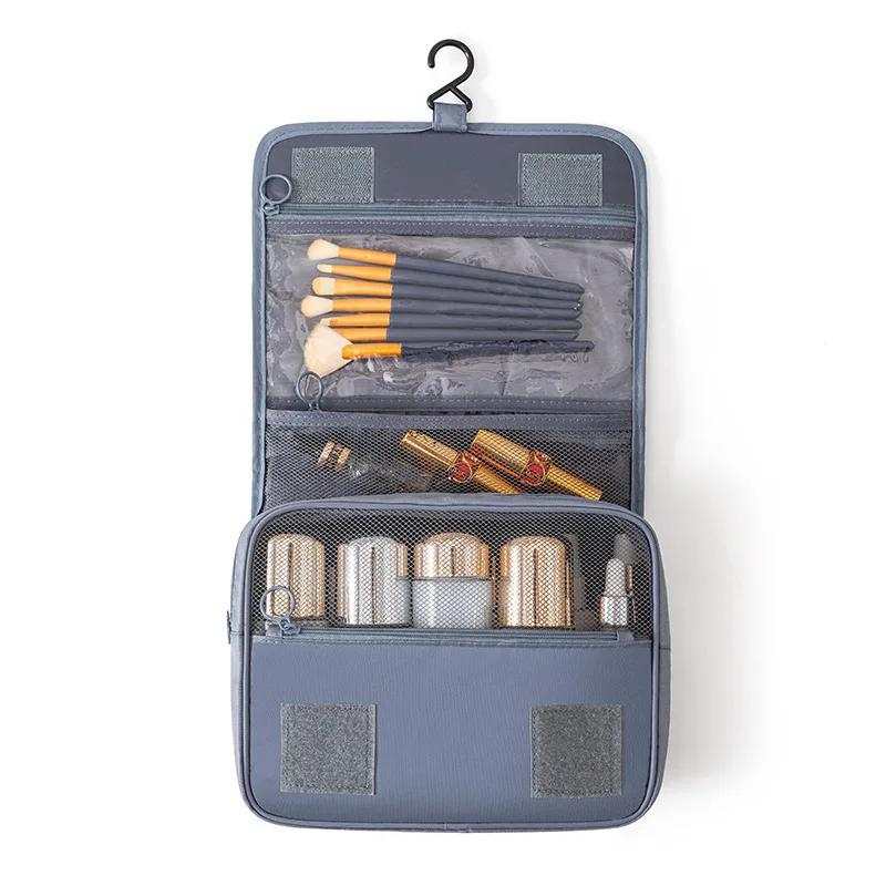Business travel toiletries  makeup bag large capacity folding portable bag dry and wet separation multifunctional storage bag