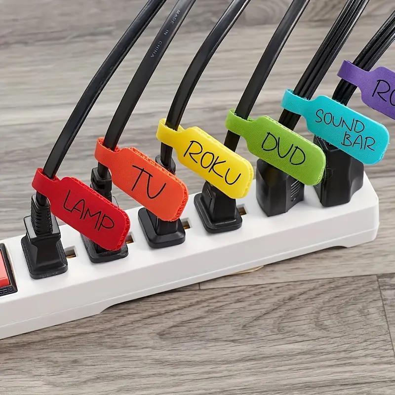5PCS Writable Labels with Velcro Color Cable Labels Velcro Wrapped Cable Labels Network Cable Marking Buckle