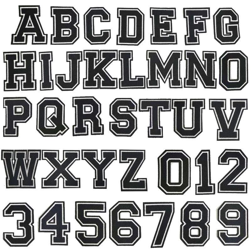 Embroidered Alphabet & Number Jersey Patch Armband Badge