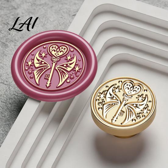 Gift Wrapping Wax Stamp Brass Seal Head Vintage Key Pattern Embossed Sealing Decorative Head for Envelope Journal Packaging Invitation Crafting