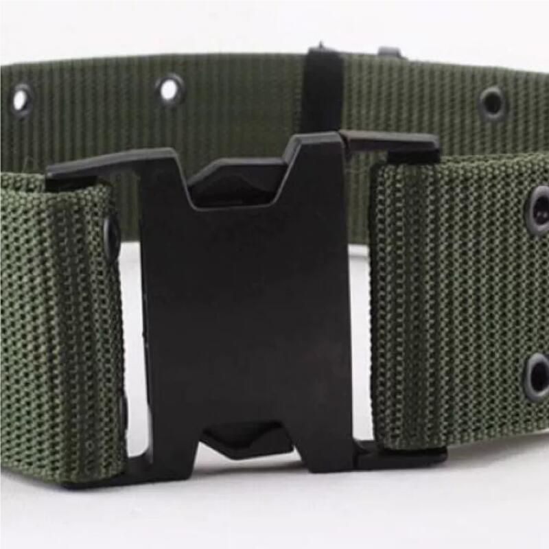 Premium Woven Canvas Tactical Belt Men Outdoor Security Duty Waist Belt Durable Adjustable Heavy Duty Military Style Belt Hiking Camping Equipment 125cm
