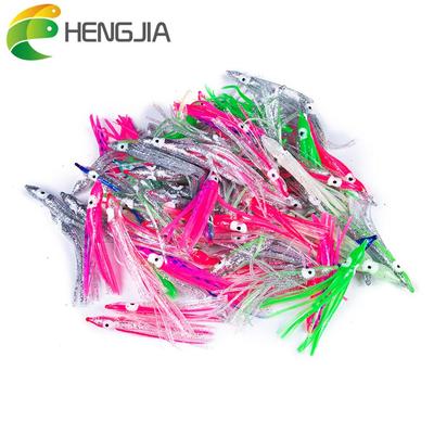 10 Stück Gummifische 7 cm Octoper Angelköder Wobbler Tackle Double Color Bass Pike Aritificial Silikon Swimbait