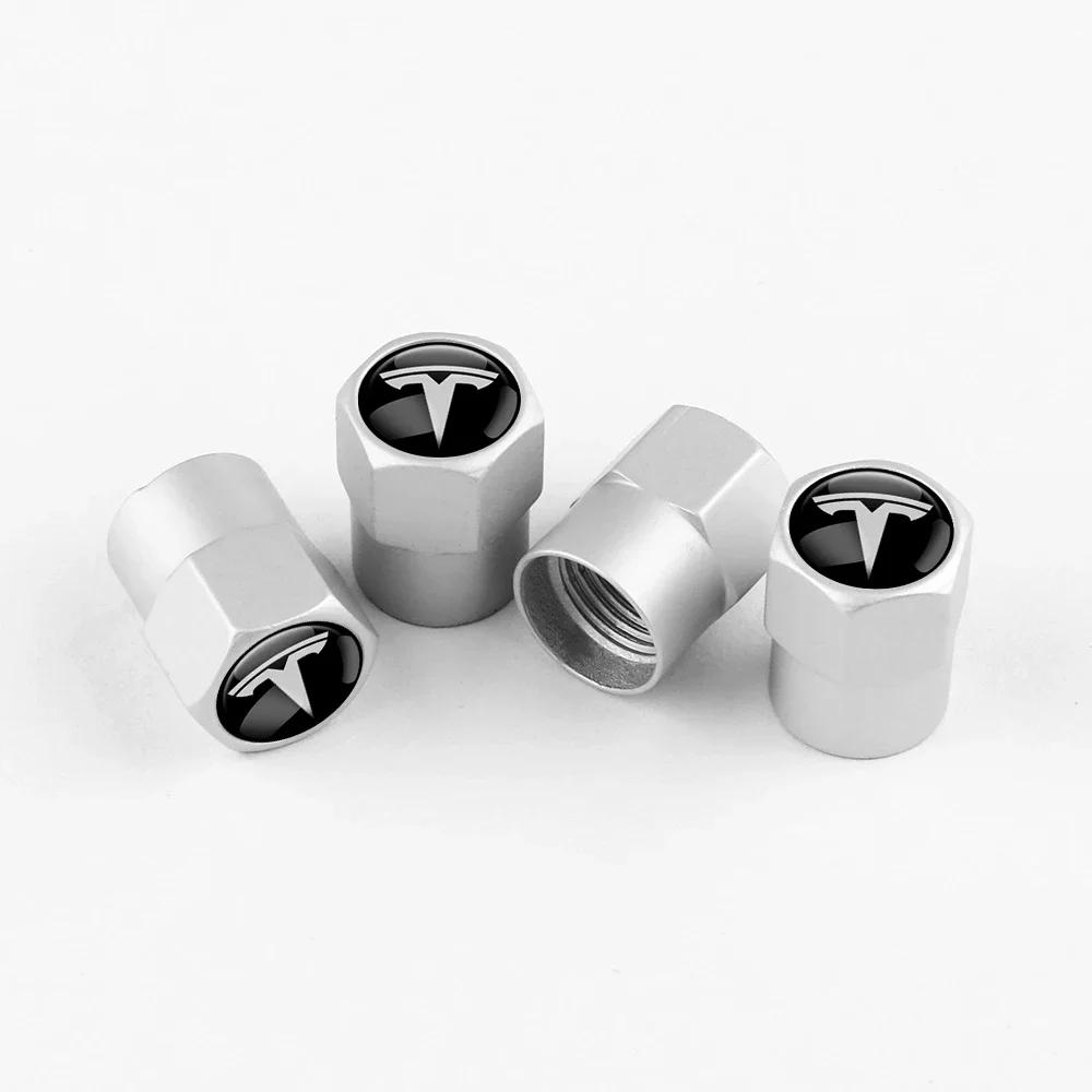 

Car Sticker Tesla 4Pcs Car Styling Aluminium Alloy Wheel Tire Valve Cover Caps For Tesla Model 3 Model S Model X Coil Mod WYE K8 For Tesla-4pcs срібний