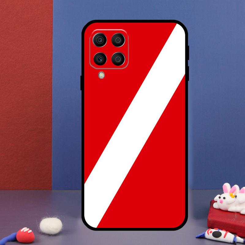 Diver Down Scuba Flag For Samsung Galaxy M31 M51 M33 M13 M23 M53 M15 M55 M14 M34 M54 M20 M30s M32 M52 Phone Case