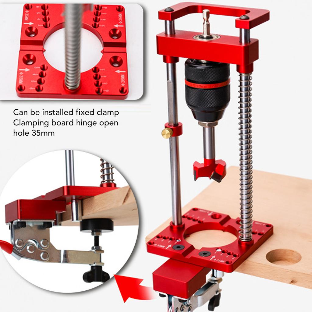 Hand Drill Holder Hand Electric Drill Holder Handheld Bench Drill Fixing Bracket 35mm Hinge Hole Locator for Woodworking