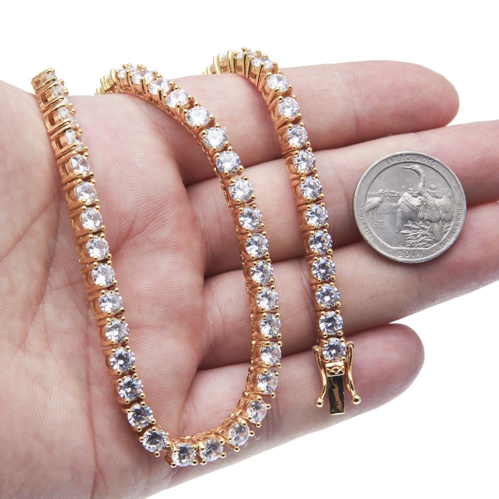 Personalized Zircon Tennis Chain Necklace Men's Hip-hop Versatile High-end Jewelry Necklace