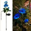 1pcs Outdoor Waterproof Solar Rose Lights with 3 Realistic Lighted Flower Heads Garden Decorative Lamp For Home Patio Decoration