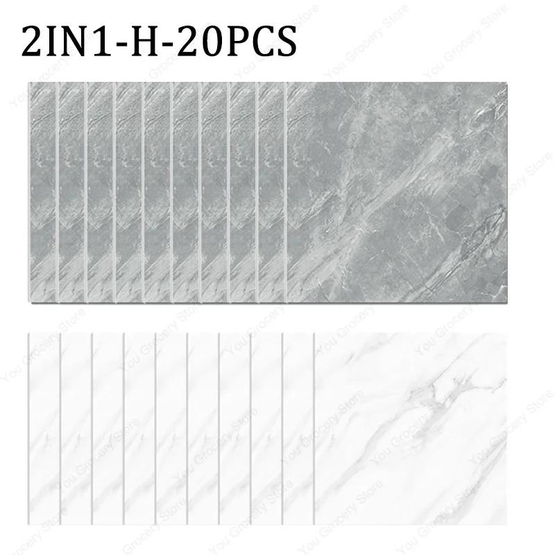 30×30cm Thickened Self-adhesive Decor Wall Sticker Marble Tile Floor Sticker PVC Waterproof Toilet Kitchen Home Floor