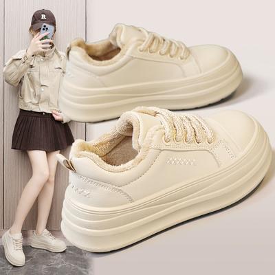 Autumn and Winter Short Velvet Warm Thick Baseplate Shoes Women's Shoes Commuting Casual Sports Shoes Work Shoes