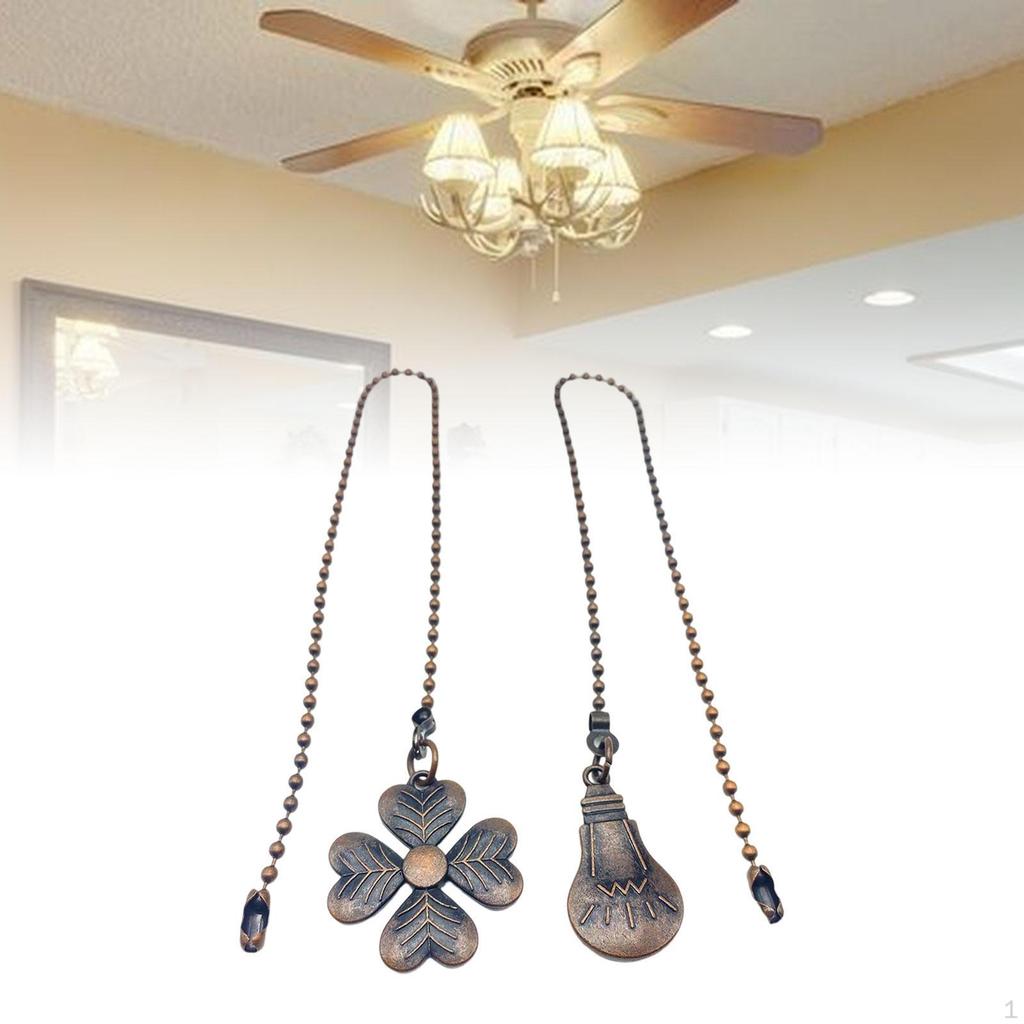 2 Pieces Ceiling Fan Extension Pull Chain, Light Ball Hanging Pendant, 18 Inch