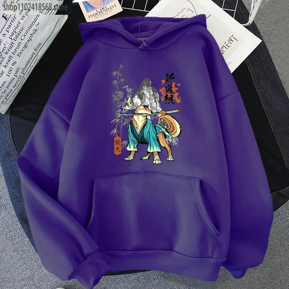 Ramen Shiba Hoodies Women Kawaii Samurai Dog Shinsengumi Shibas Sweatshirt Mens Clothing Fleece Pullovers Clothes