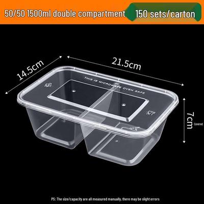Shixun 1500ml rechteckige Take-away-Behälter mit 2 Fächern