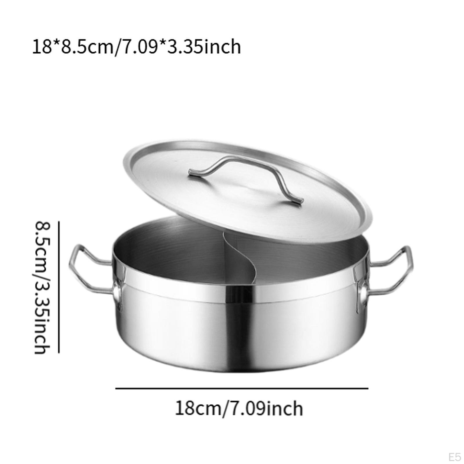 Кастрюля с разделителем Китайская крышка 2-сторонняя кастрюля для супа Толстая кухонная — фото 7