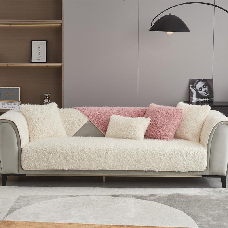 Housse de coussin de canapé en peluche, épaisse, antidérapante, en peluche, pour l'hiver, nouvelle couverture complète de canapé, serviette en tissu