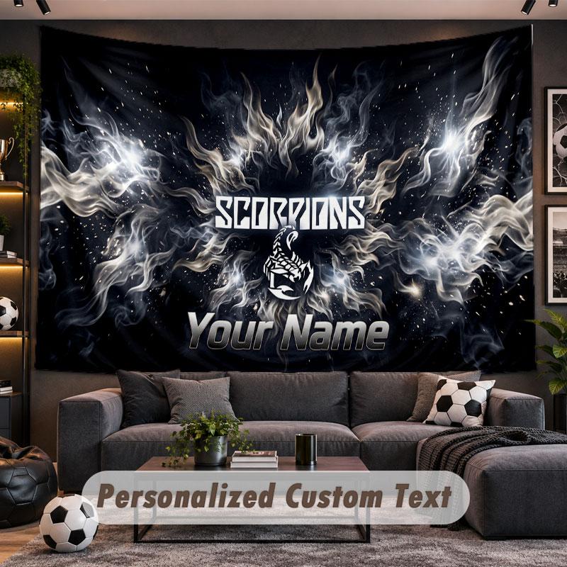 Wall Hanging Tapestry Custom NameScorpions Pattern Personalized Printed Fabric Wall Decor