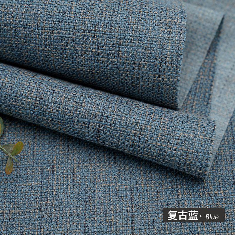 Dicker bunter Baumwollleinenstoff pro Meter für Sofa Tischdecke Kissenbezüge Taschen DIY Nähen Polsterstoff Weich Beige Blau
