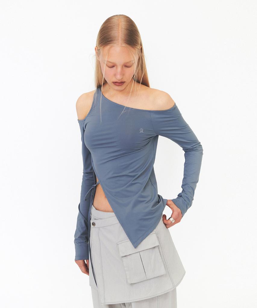 Daiaegeuneol Unbalance Slit Top (Blue Gray)