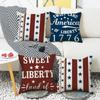 New Independence Day Pillow Five-pointed Star Text Printed Home Decoration Supplies Linen Pillow Case