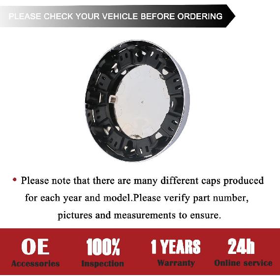 TQPONLY Chrome Front Dually Wheel Center Cap | Compatible With 2003-2017 Dodge Ram 3500 Accessories | 1-Ton 17" Dual Wheels