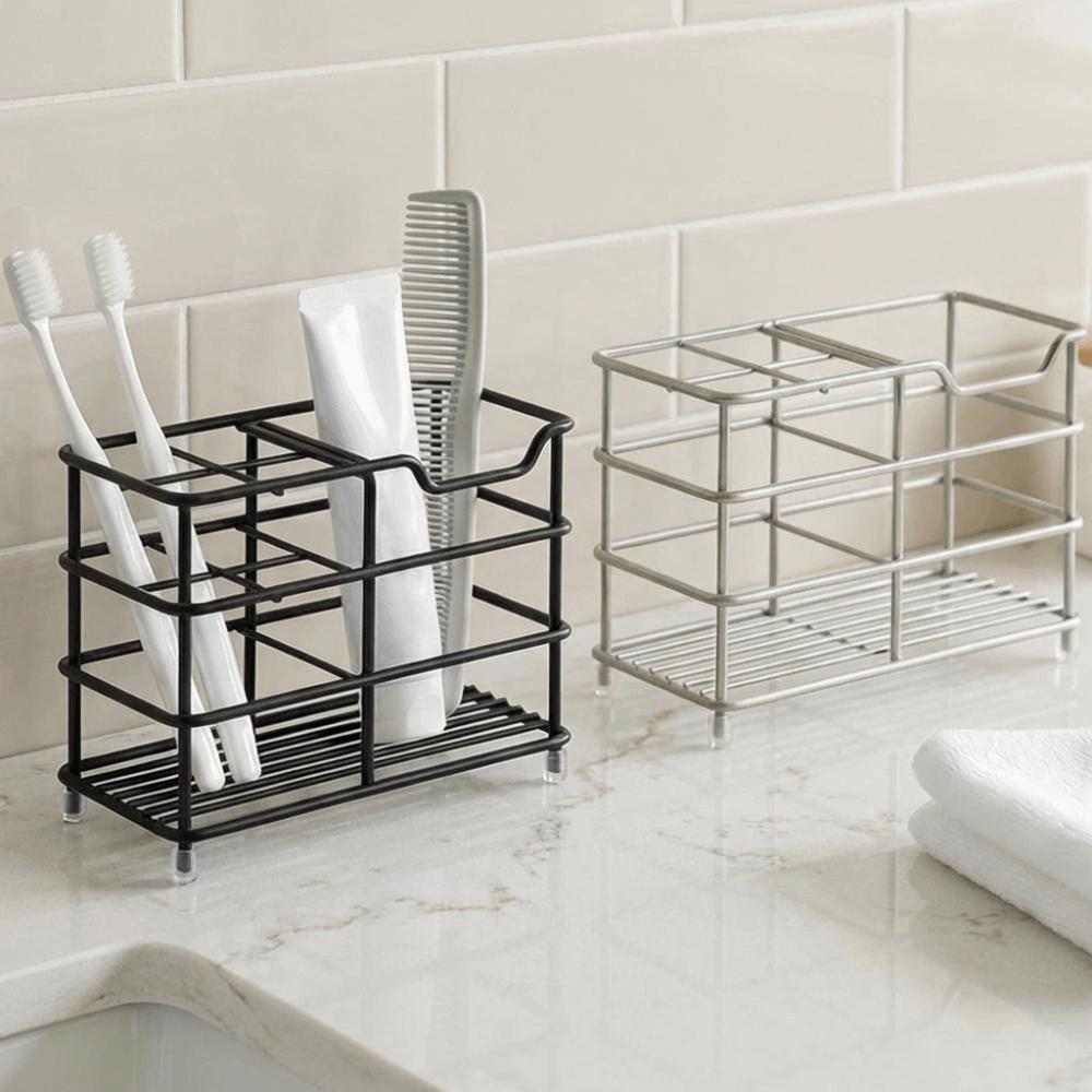 Rustproof Metal Toothbrush Holder Non-Slip Countertop Storage Rack  Kitchen