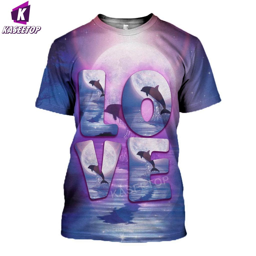 Fashion Men's T-Shirt Summer Animal Dolphin Short Sleeve 3D Printed Top T Shirt Man Oversized Clothing Sport Pullover Tee Shirt