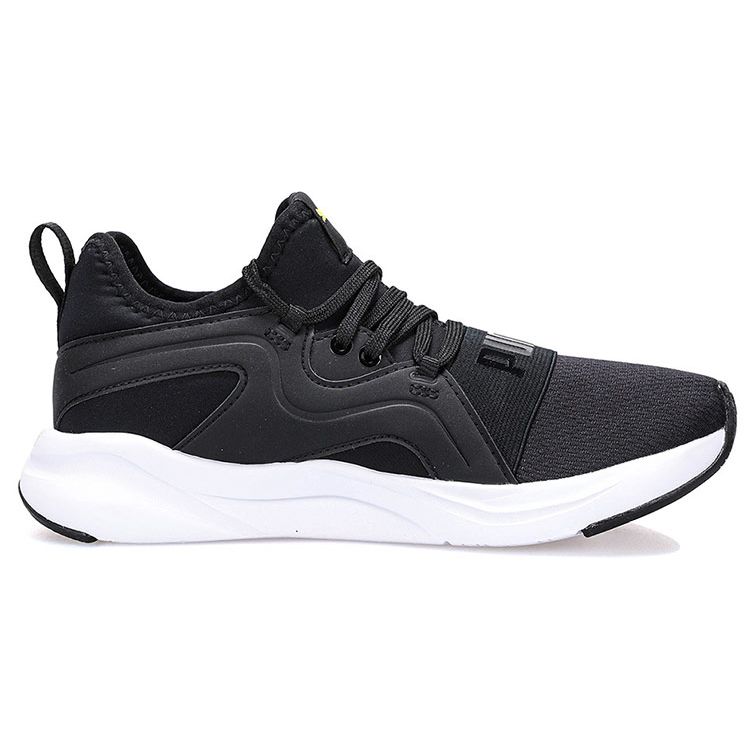 PUMA Women's Black Gold Softride Rift Breeze Low Top Casual Shoes 195068-01