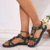 Women's Fashion Versatile Large Size Summer New Round Head Flat Bottom Breathable Casual Women's Sandals Non-slip Rubber