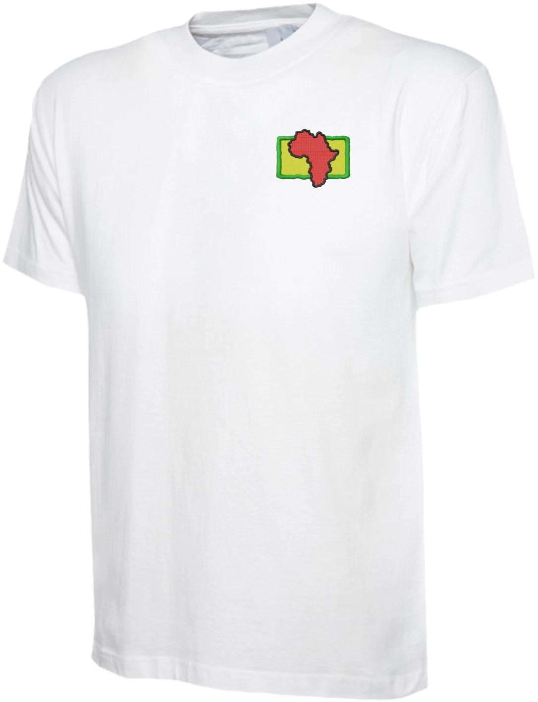 Embroidered Black History Month African Map Badge T Shirt, Unisex Adults T Shirt 4XL