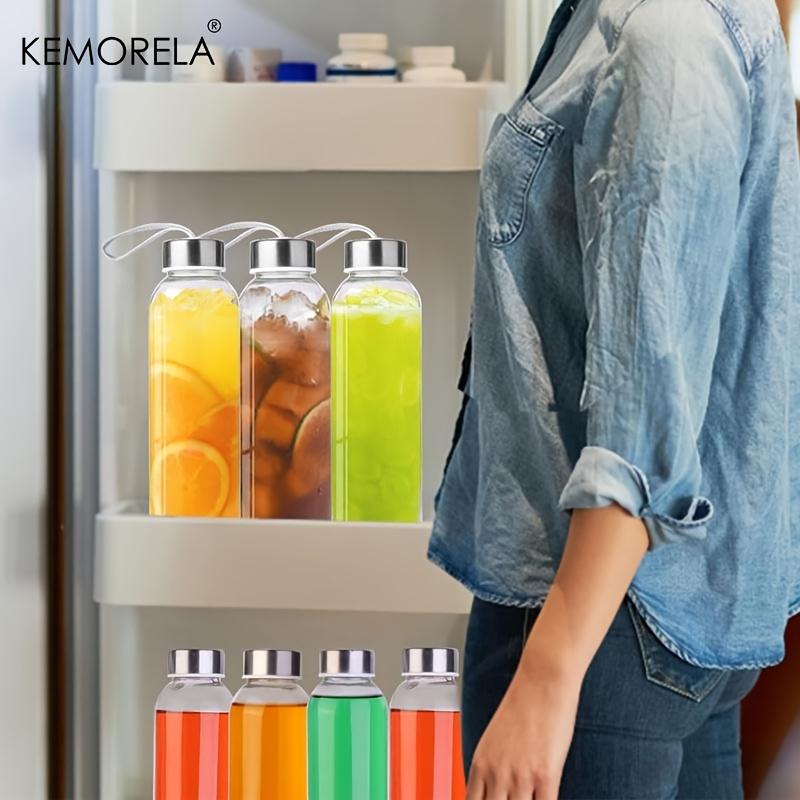 Glass Sports Water Bottle with Carrying Strap 500/750/1000ML for Vegetable Juices Fruit Juices And Coffee Include Cleaning Brush