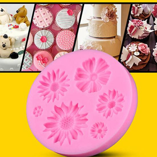 Cake Mold Silicone Sunflower Safe 3D Flower Fondant Mold for Wedding